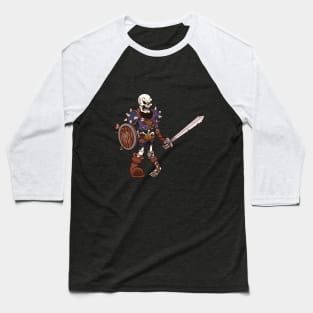 Skeleton Warrior Baseball T-Shirt